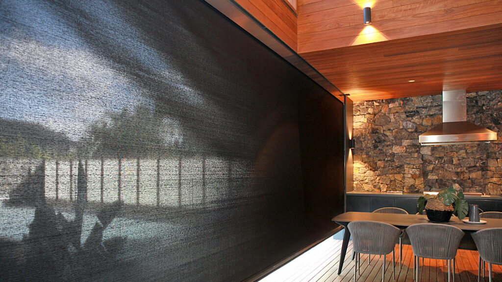 View of roller blinds from interior